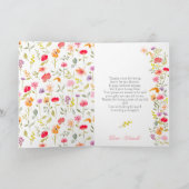 Mooie lente wilde bloemen bloem bruidsshower bedankkaart (Binnen)