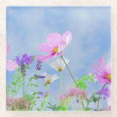 Mooie lente wilde bloemen glazen onderzetter (Voorkant)