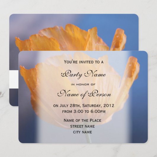 mooie lente wilde gele klaproos bloem feest kaart (Voorkant / Achterkant)