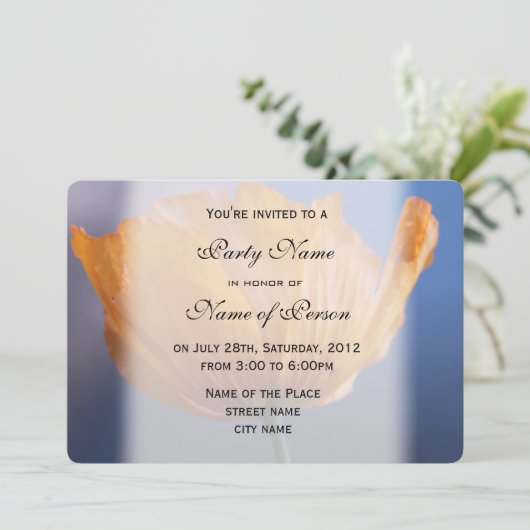 mooie lente wilde gele klaproos bloem feest kaart (Staand voorkant)