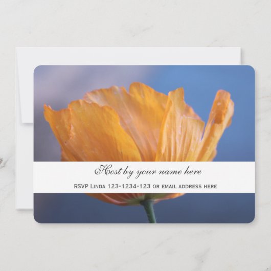 mooie lente wilde gele klaproos bloem feest kaart (Achterkant)