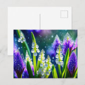 Mooie lentebloemen met dauw briefkaart (Voorkant / Achterkant)