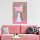 Mooie lenteboeket van moderne bloemen op canvaspri canvas afdruk (Insitu (Woonkamer))