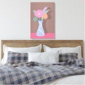 Mooie lenteboeket van moderne bloemen op canvaspri canvas afdruk (Insitu (Slaapkamer))