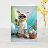 Mooie Lentebrieftkaart met Katt Kaart (Gele Bloem)