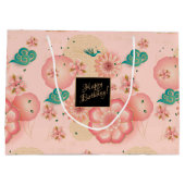 Mooie lentepieperen tuinbloemen op zaterdag groot cadeauzakje (Achterkant)