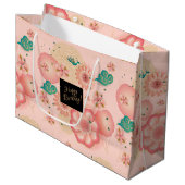 Mooie lentepieperen tuinbloemen op zaterdag groot cadeauzakje (Voorkant Gekanteld)