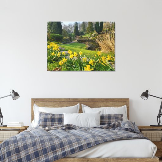 Mooie lentesaffodils canvas afdruk (Insitu (Slaapkamer))