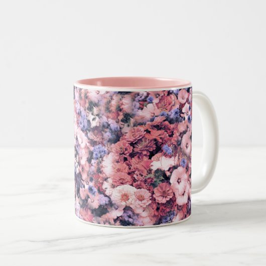 Mooie lentesFloral Tweekleurige Koffiemok (Voorkant rechts)