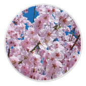 Mooie lenteskers bloesems keramische knop (Voorkant)