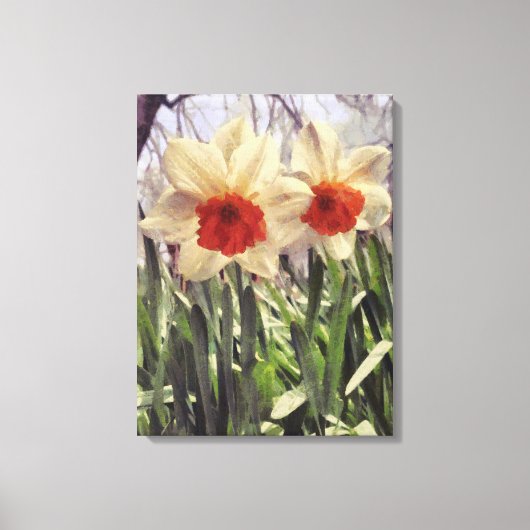 Mooie lentesschilderbloem canvas afdruk (Voorkant)