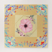 Mooie lenteterminal kunst, Oranje achtergrond Legpuzzel (Horizontaal)