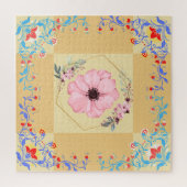 Mooie lenteterminal kunst, Oranje achtergrond Legpuzzel (Verticaal)