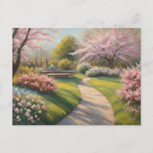 Mooie lentetuin in het park briefkaart