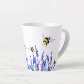 Mooie Lentevloemen en Bijen Latte Mok (Rechterhoek)
