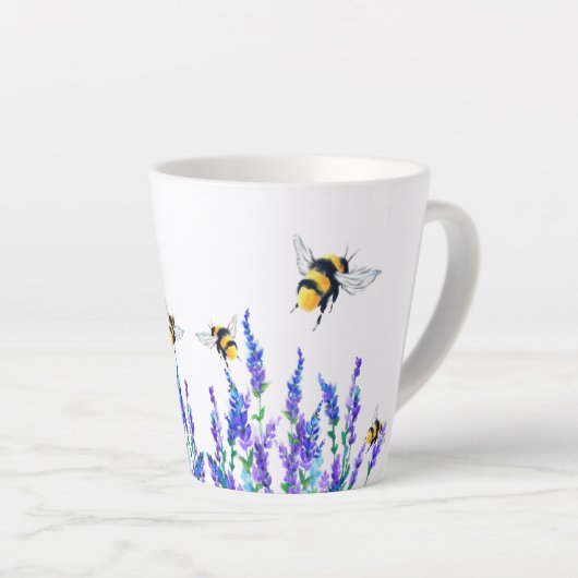 Mooie Lentevloemen en Bijen Latte Mok (Rechterhoek)