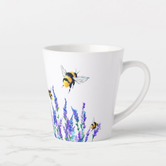 Mooie Lentevloemen en Bijen Latte Mok (Rechts)