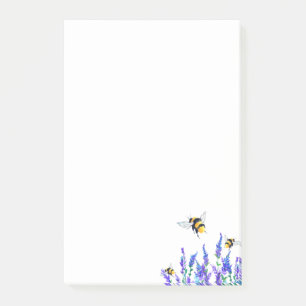 Mooie lentevloerbloemen en bijen die vliegen post-it® notes