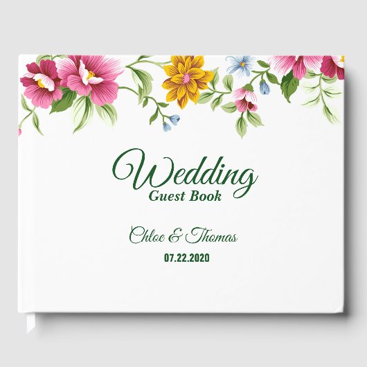 Mooie lentevloerbloemen Weddenschap Gastenboek (Voorkant)