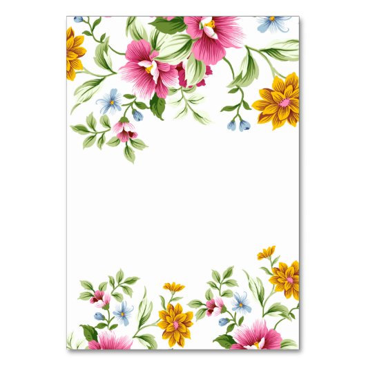 Mooie lentevloerbloemen Wedingstabel Geen Kaart (Achterkant)