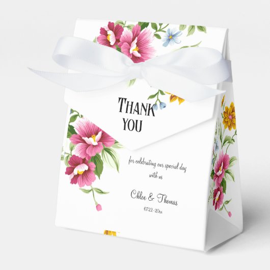 Mooie lentevloerbruiloft bedankdoosjes (Voorkant Zijde)