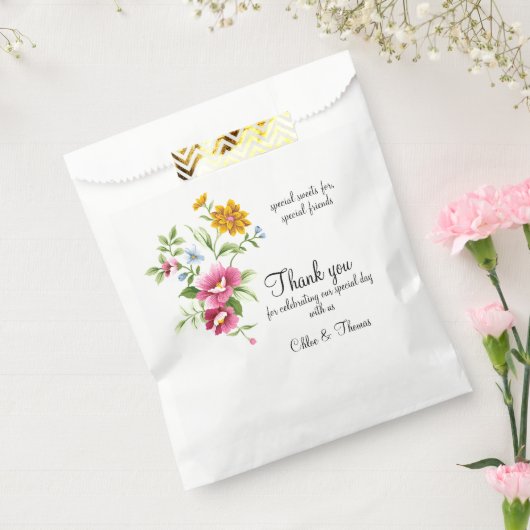 Mooie lentevloerbruiloft bedankzakje (Gezegeld)