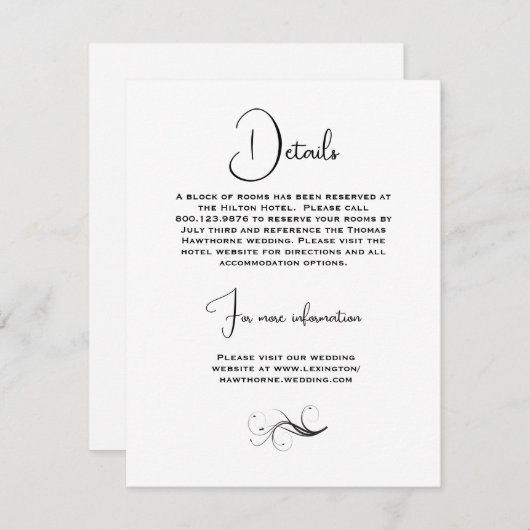 Mooie lentevloerbruiloft informatiekaartje (Voorkant / Achterkant)