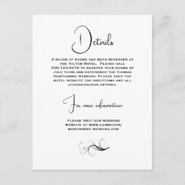 Mooie lentevloerbruiloft informatiekaartje