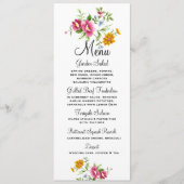 Mooie lentevloerbruiloft menu (Voorkant)