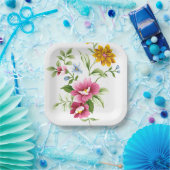 Mooie lentevloerbruiloft papieren bordje (Feest)