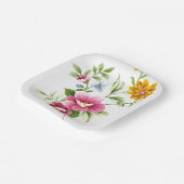 Mooie lentevloerbruiloft papieren bordje (Gebogen)