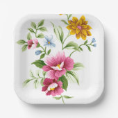 Mooie lentevloerbruiloft papieren bordje (Voorkant)