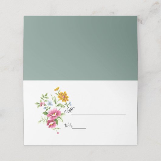 Mooie lentevloerbruiloft plaatskaartje (Buitenkant ongevouwen)