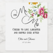 Mooie lentevloerbruiloft wijn etiket (Enkel label)