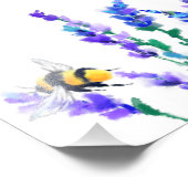 Mooie lentevloeren en bijen vliegen - Tekening Foto Afdruk (Hoek)