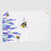 Mooie lentevloeren en bijen vliegen - Tekening Golfhanddoek (Horizontaal)
