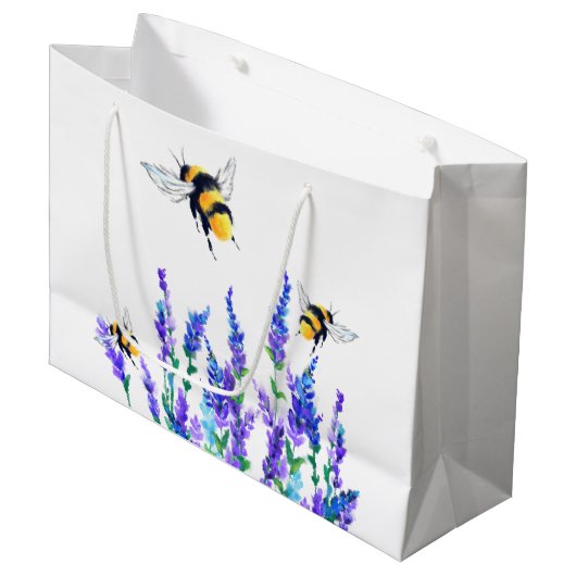 Mooie lentevloeren en bijen vliegen - Tekening Groot Cadeauzakje (Voorkant Gekanteld)