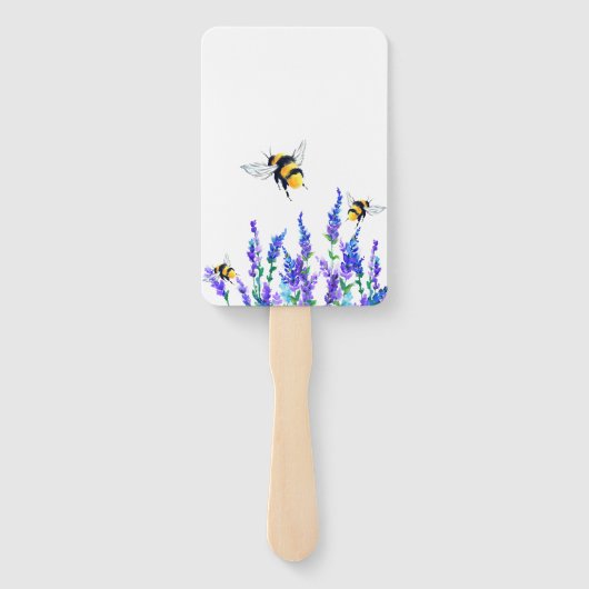 Mooie lentevloeren en bijen vliegen - Tekening Handwaaier (Achterkant)