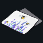 Mooie lentevloeren en bijen vliegen - Tekening Laptop Sleeve<br><div class="desc">Mooie lentevloeren en bijen die vliegen - Natuur zoete honingbijen tekenen - Kies / voeg je favoriete tekst / kleur toe - maak je unieke cadeau - vergroot en verplaats of verwijder elementen met aanpassingsgereedschap! - Tekening en ontwerp door MIGNED. Je kunt ook mijn design overdragen naar meer dan 1000...</div>