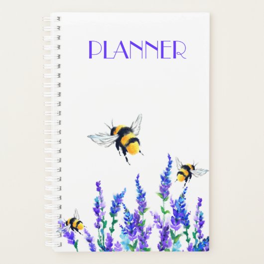 Mooie lentevloeren en bijen vliegen - Tekening Planner (Voorkant)