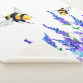 Mooie lentevloeren en bijen vliegen - Tekening Sherpa Deken (3/4)