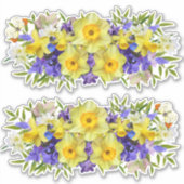 Mooie lentevloeren, op maat gesneden vinyl sticker (Voorkant)