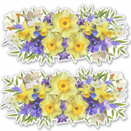 Mooie lentevloeren, op maat gesneden vinyl sticker (Voorkant)