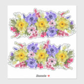 Mooie lentevloeren op maat gesneden vinylSticker Sticker (Vel)