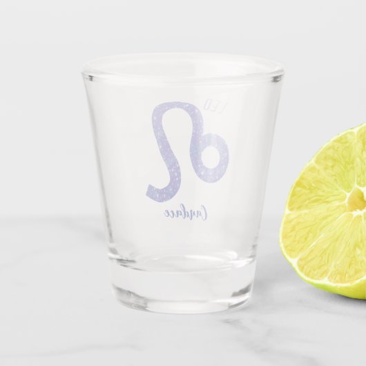 Mooie Leo Astrology Sign Aangepersonaliseerd op za Shot Glas (Achterkant)
