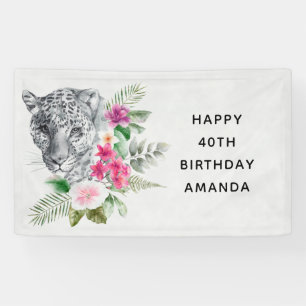 Mooie Leopard Head Exotic Birthday Spandoek
