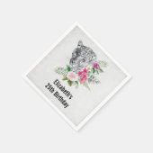 Mooie leopard Head Portret Birthday Servet (Hoek)