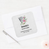 Mooie leopard Head Portret Business Vierkante Sticker (Envelop)