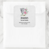 Mooie leopard Head Portret Business Vierkante Sticker (Tas)