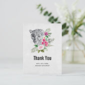 Mooie leopard Head-portret Dank u Briefkaart (Staand voorkant)